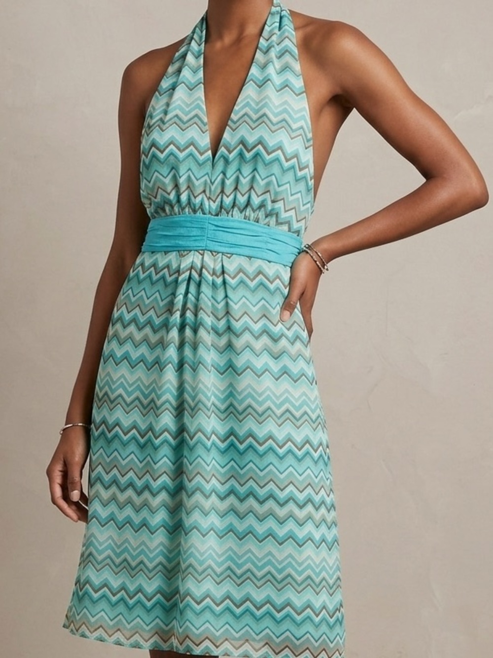 Jonathan Martin Silk Halter Dress